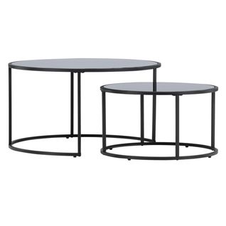 Lot De 2 Tables Basses Gigognes "twin" 79cm Noir
