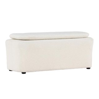 Pouf En Tissu Bouclé "laurel" 110cm Blanc