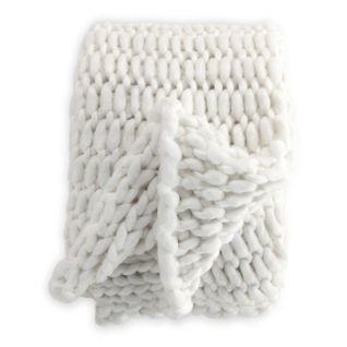 Plaid Tissé Uni "kate" 130x170cm Blanc