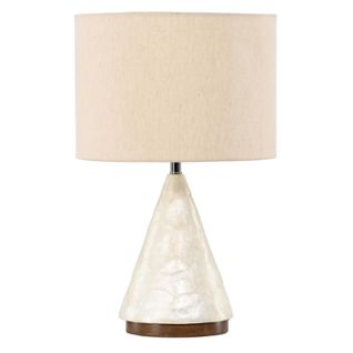 Lampe à Poser En Capiz "donso" 56cm Gris Clair