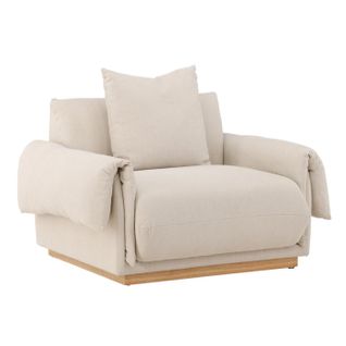 Fauteuil Design Effet Lin "mollosund" 118cm Beige