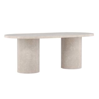 Table à Manger Effet Marbre "narvik" 200cm Beige