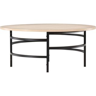 Table Basse Ronde ?100x42,5 Cm Copenhagen Beige, Noir