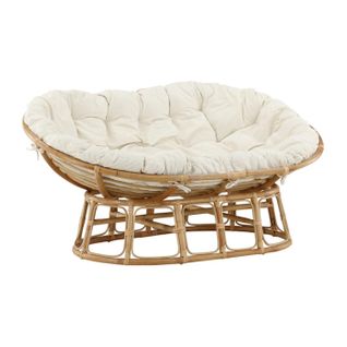 Canapé De Jardin En Rotin "mamasan" 165cm Naturel