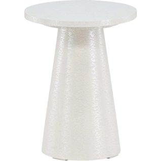 Table D'appoint Ø35 Cm Lanzo Blanc Brillant