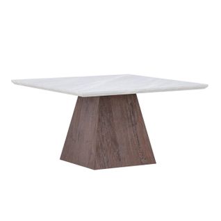 Table Basse Effet Marbre "cael" 80cm Gris et Marron