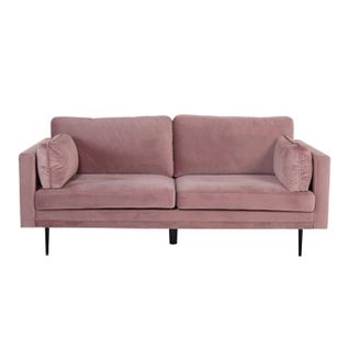 Canapé 3 Places En Velours "boom" 203cm Rose et Noir