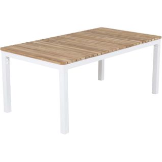 Table Basse De Jardin En Alu Et Teck Brasilia Blanc