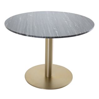 Table à Manger En Marbre "estelle" 106cm Gris Foncé et Or