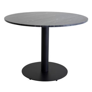 Table à Manger En Marbre "estelle" 106cm Gris Foncé et Noir
