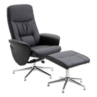 Fauteuil De Relaxation et Pouf "rolf" 104cm Noir