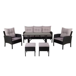 Ensemble Canapé, Fauteuil Et Table Basse En Résine Tressée Knock