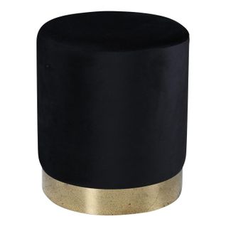 Pouf En Velours "benji" 42cm Noir
