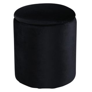 Pouf Coffre En Velours "limpen" 40cm Noir