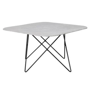 Table Basse En Verre Marbré "tristar" 80cm Gris