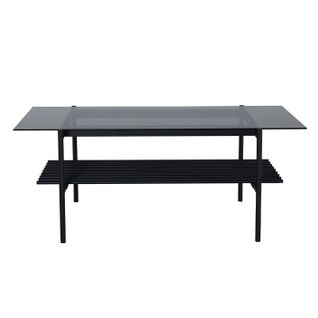 Table Basse En Verre "von Staf" 120cm Noir