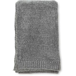 Jeté De Canapé En Polyester Chenille Ally 170 X 130 Cm Gris Foncé