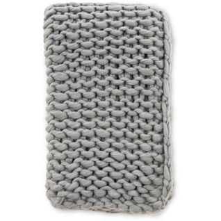 Jeté De Canapé Plaid Grosse Maille En Polyester Kate 170 X 130 Cm Gris
