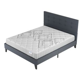 Ensemble 120x190 cm, lit avec tête de lit + matelas ressorts ensachés, ép.20cm accueil mousse HR