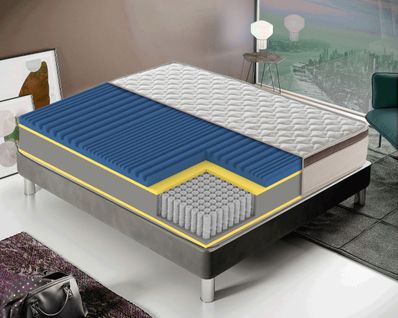 Matelas Ressorts Ensachés 160x190 Accueil Mémoire De Forme - Epaisseur 27 Cm - Housse Amovible