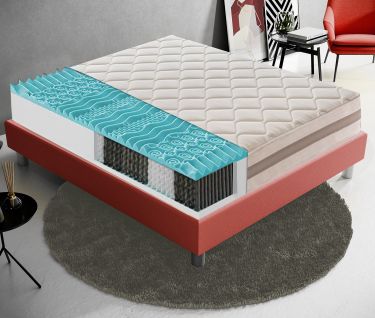 Matelas Ressorts Ensachés 160x190 Cm Accueil Mémoire De Forme Epaisseur 22 Cm