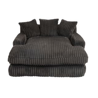 Canapé-lit Moderne Cord Cloud Avec 3 Coussins, Canapé Convertible Pour Salon, Noir