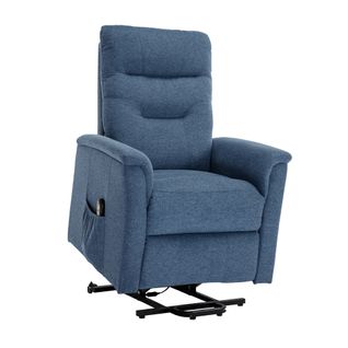 Fauteuil Relax Électrique Avec Aide à La Montée, Inclinaison, Fauteuil TV, Bleu