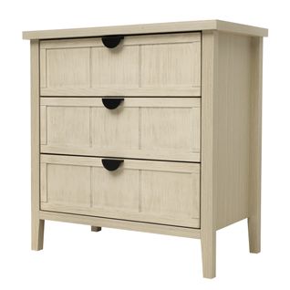 Buffet En Bois Naturel, Armoire De Rangement à 3 Tiroirs Avec Gravure, Pour Salon, Chambre, Bureau