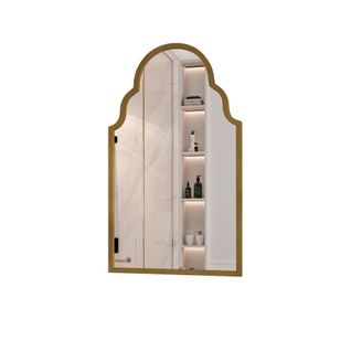 Miroir Rectangulaire, Cadre Métal, Miroir Pour Mur, 61x101cm En Bronze