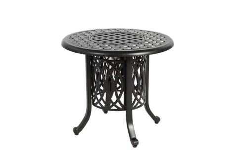 Table D’appoint Extérieure Aluminium Avec Seau à Glace, Pieds Réglables, Table De Jardin