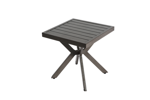 Table D'appoint Carrée En Aluminium Pour Extérieur, Résistante Aux Intempéries, Gris Foncé