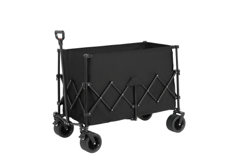 Chariot pliant 100 kg avec grandes roues, chariot de jardin robuste de 300 litres, porte-gobelet