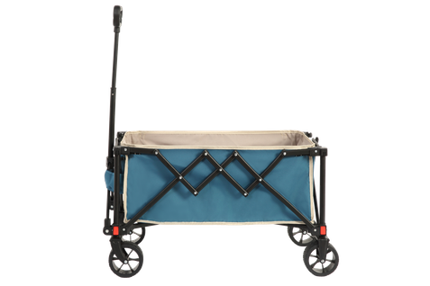 Chariot Pliable Tout Terrain, Avec Roues, Robuste, Bleu, Pour Camping Et Jardin