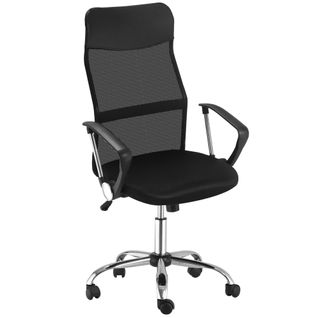Chaise De Bureau En Maille, Ergonomique, Dossier Réglable, Fonction Bascule, Noire
