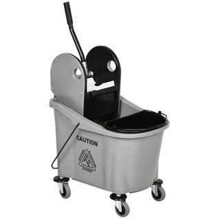 Chariot De Nettoyage 36 L Avec Essoreuse, Chariot à Balai Gris 54 X 41 X 91,5 Cm