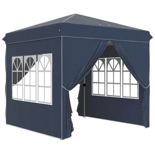Pavillon 2,5x2,5m, Imperméable, Robuste, Pop-up, Avec 4 Côtés, ,bleu Foncé