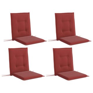 Coussins D’assise 4 Pièces 108x50 Cm Extérieur Intérieur, Avec Liens,  Bordeaux
