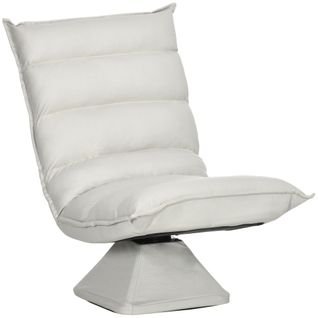 Fauteuil De Méditation En Tissu Avec Dossier Réglable Et Rotatif, Gris Clair