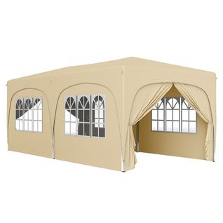 Pavillon 3x6m, Imperméable, Stable, Pop-up Avec 6 Côtés, Pour Camping, ,sable
