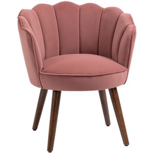 Chaise Salle à Manger Polyester Et Bois 1 PC Dossier Rembourré,  Rose