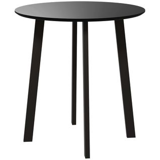 Table Ronde De Cuisine Avec Pieds Inclinés, Design Moderne, Noir, 72 X 72 X 75 Cm