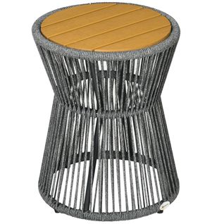 Table Bistrot En Plastique Avec Pieds Réglables Pour Terrasse 60x60x72 Cm，gris Naturel