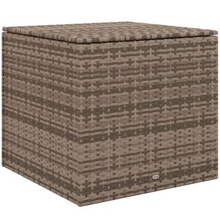 Coffre De Rangement Polyrattan, Avec Couvercle,ouverture Automatique,résistant Aux Intempéries,sable