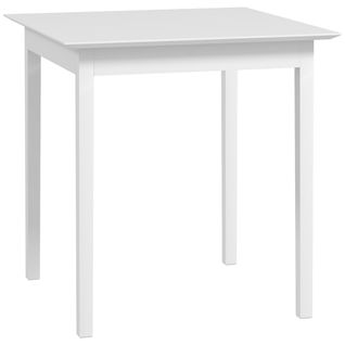 Table Carrée En Bois Pour 2 Personnes, 75 X 75 X 76 Cm, Blanche, Pour Cuisine Et Salle à Manger