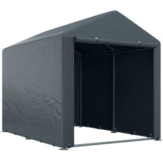 Tente De Garage 1,6x2,18x1,72m, Avec Protection Uv, Porte à Fermeture Éclair, ,gris