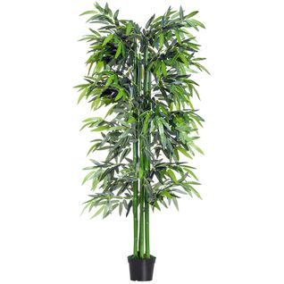 Bambou Artificiel 180 Cm Avec Cache-pot, Entretien Facile Pour Intérieur, Vert