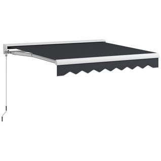 Store Enrouleur à Bras 2,5x2m Aluminium Électrique Avec Manivelle Et Télécommande, Gris