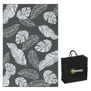 Tapis D'extérieur En Plastique Résistant Aux Intempéries 182x274 Cm Double Face Pour Balcon