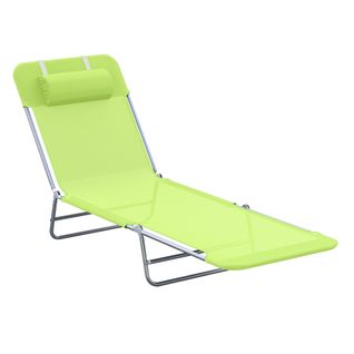 Chaise Longue Pliante En Métal Pour Jardin Et Balcon, 4 Couleurs