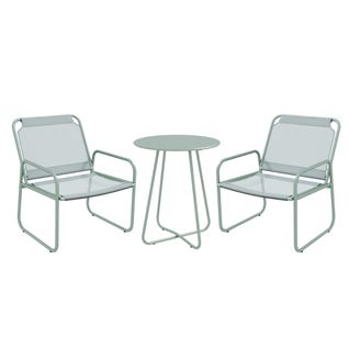 Ensemble De Bistro 3 Pièces En Mesh Avec 1 Table Et 2 Chaises, Vert